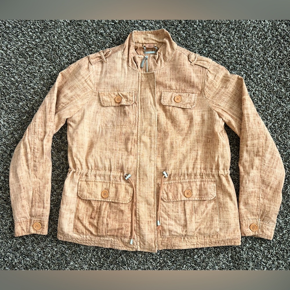 Women’s Jou Jou Lightweight Tan Utility Jacket size small